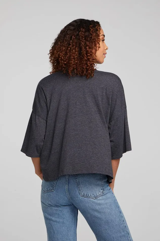 Womens Tops Chaser Brand Yoko Shadow Black Tee