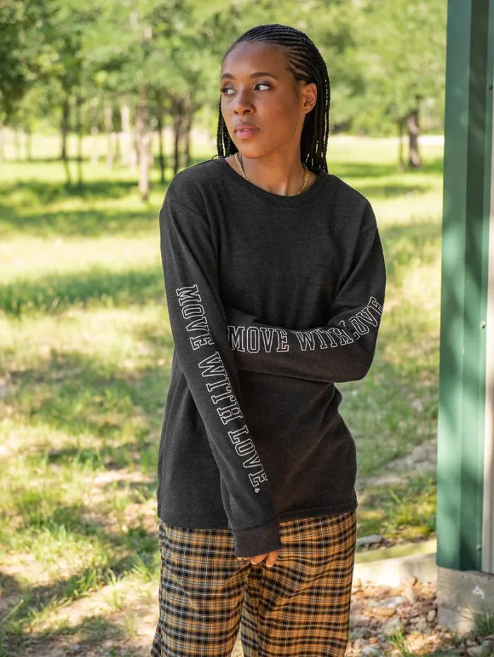 Womens Tops Volcom Dede Lovelace Long Sleeve Shirt 8211 BlackCharcoal