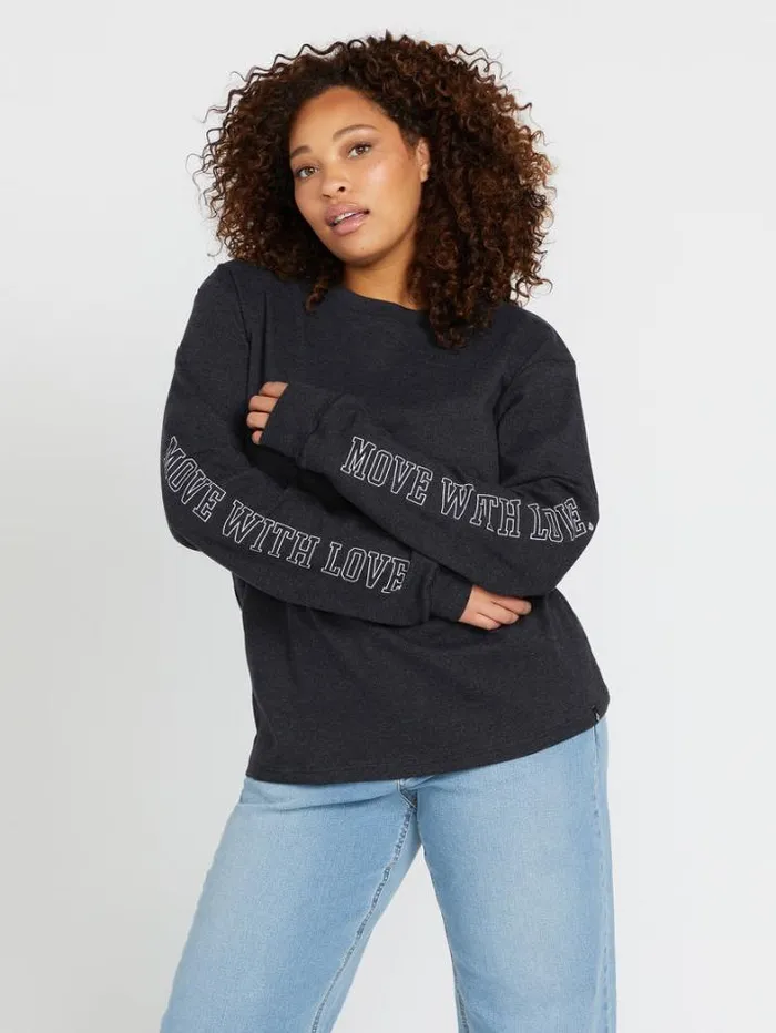 Womens Tops Volcom Dede Lovelace Long Sleeve Shirt 8211 BlackCharcoal