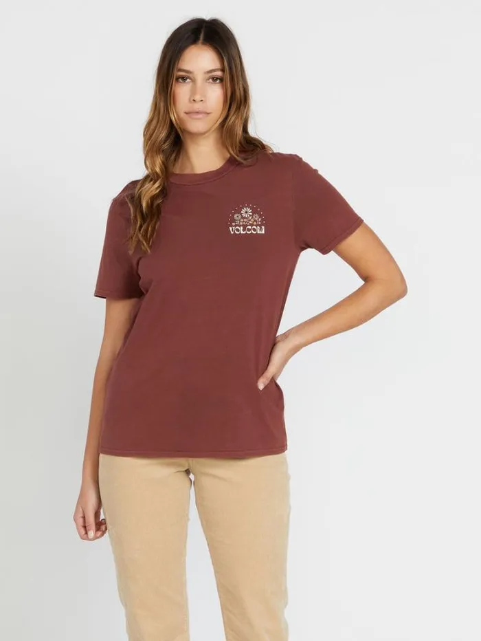 Womens Tops Volcom Lock It Up Tee 8211 Cayenne