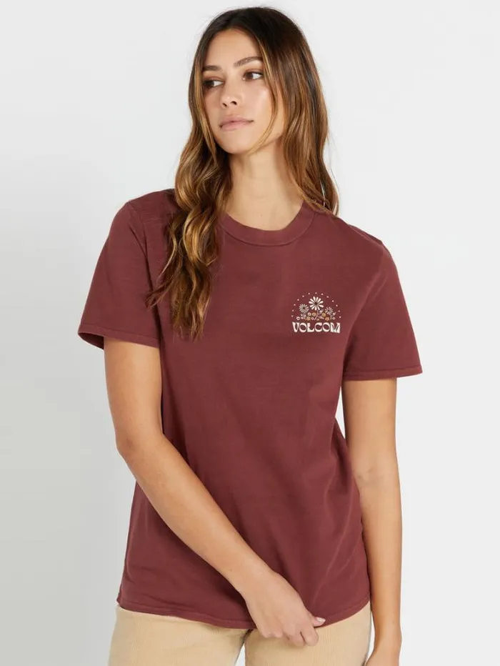 Womens Tops Volcom Lock It Up Tee 8211 Cayenne