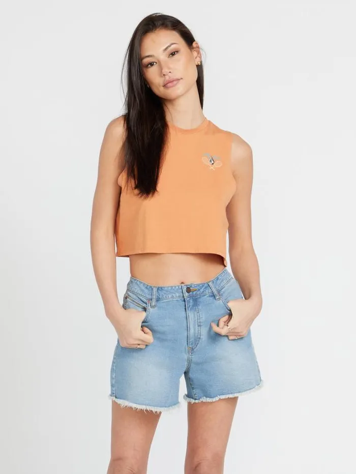 Womens Tops Volcom Stone Hour Crop Tank 8211 Wild Ginger