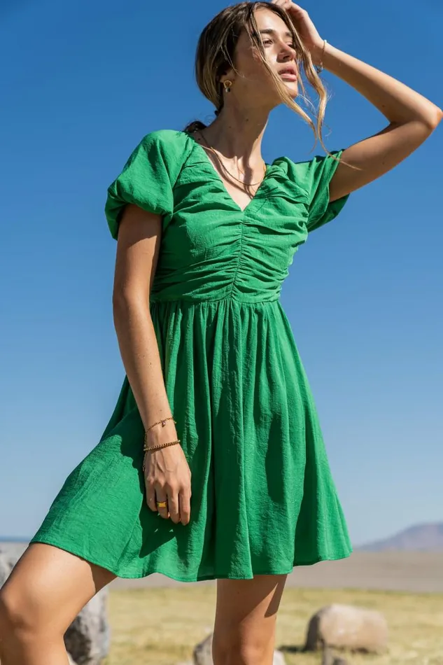 Yani Mini Dress In Green Green Women Bohme Dresses
