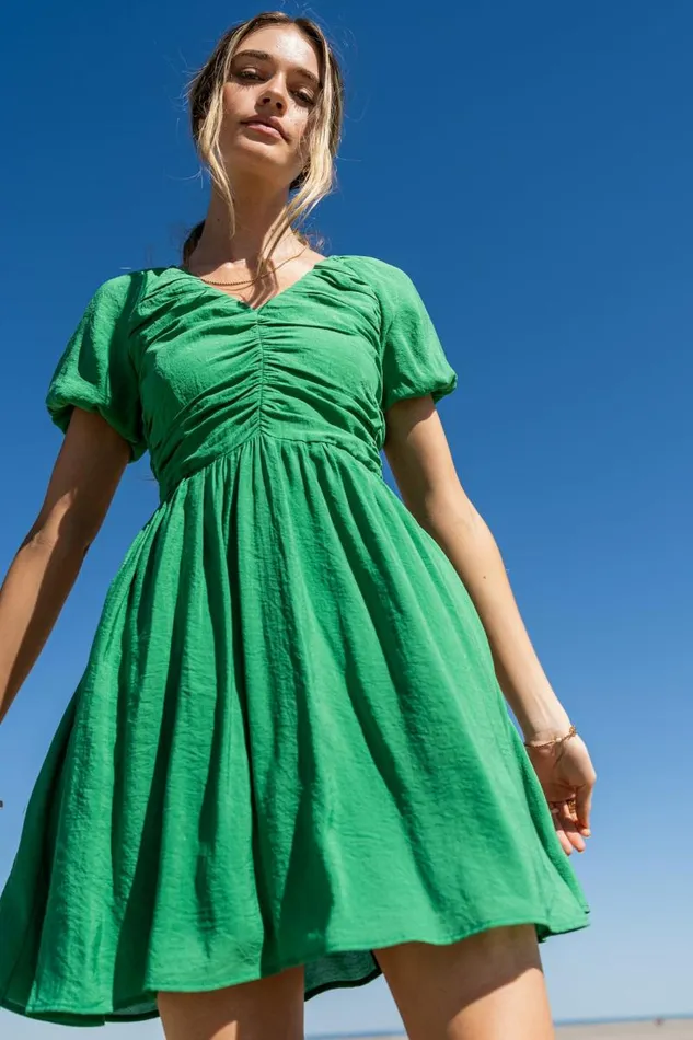 Yani Mini Dress In Green Green Women Bohme Dresses