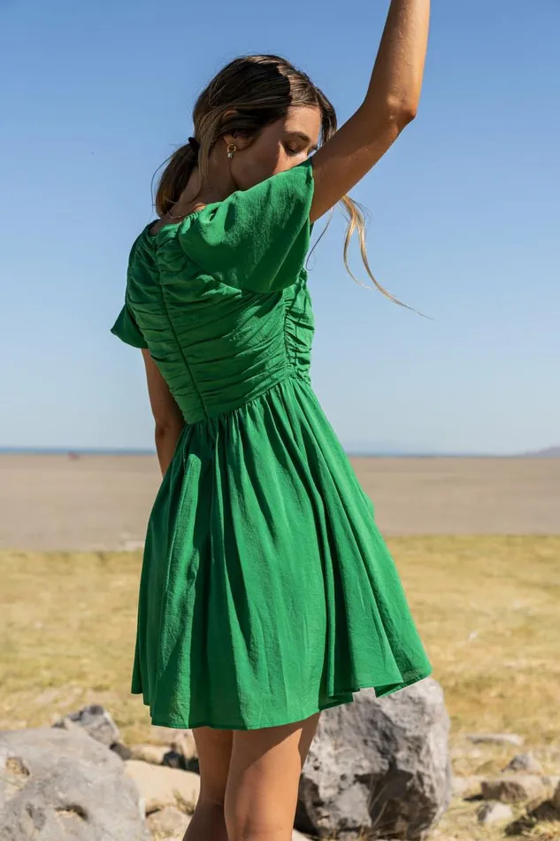 Yani Mini Dress In Green Green Women Bohme Dresses