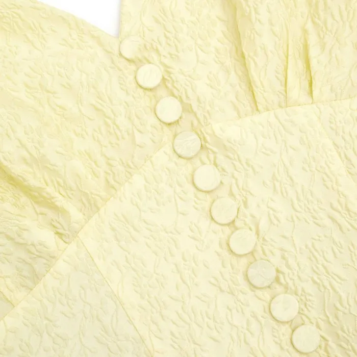 Yellow Jacquard Midi Dress Women Self Portrait Dresses Yellow Jacquard Midi Dress Women Self Portrait Dresses