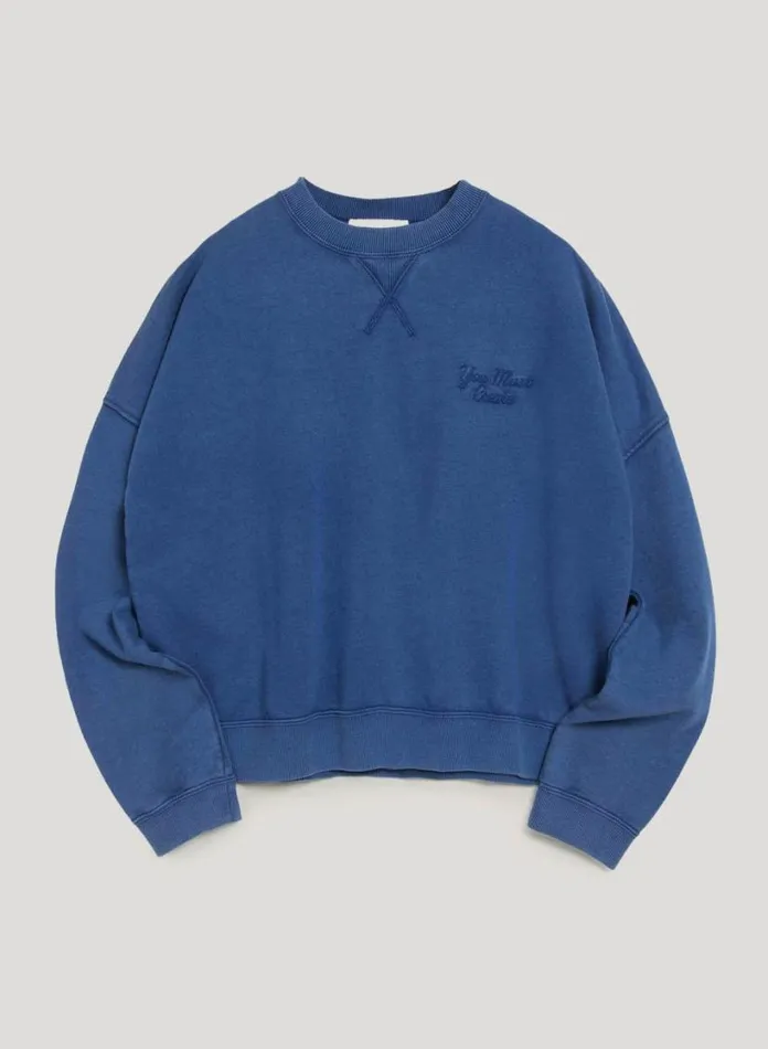 YMC Almost Grown Sweatshirt Blue Womens Sweatshirts