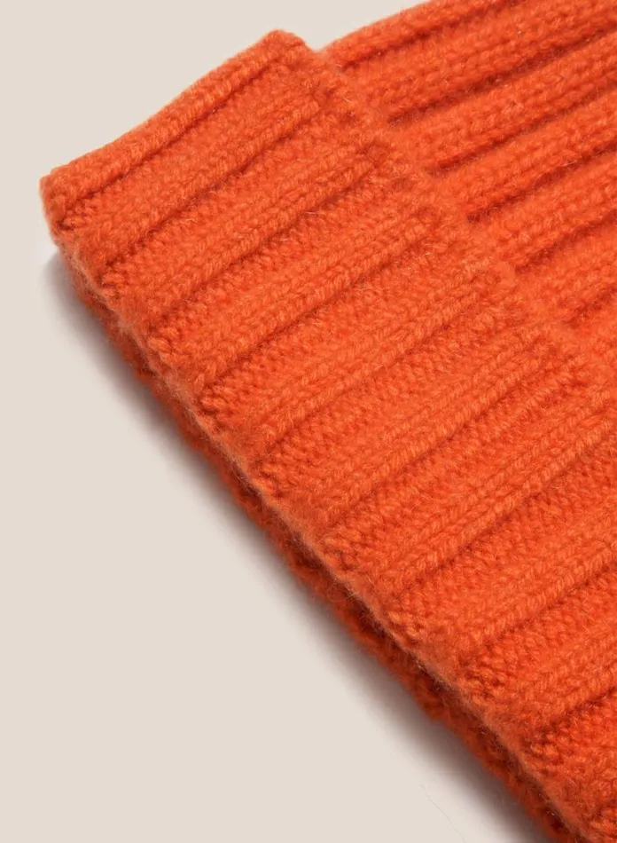 YMC Cableami Cashmere Beanie Hat Orange MensWomens Hats