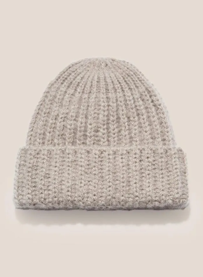 YMC Cableami Mohair Beanie Beige MensWomens Hats