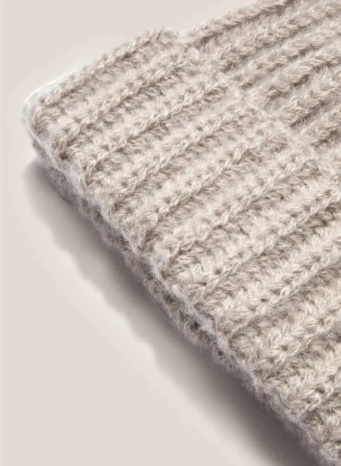 YMC Cableami Mohair Beanie Beige MensWomens Hats
