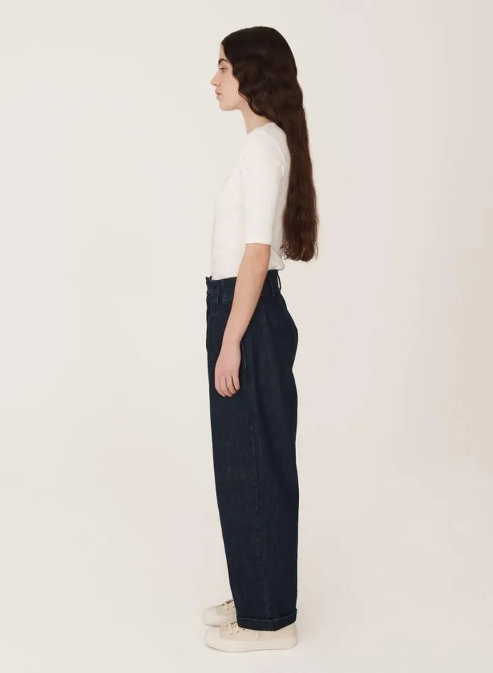 YMC Earth Keaton Washed Denim Trouser Indigo Womens Earth