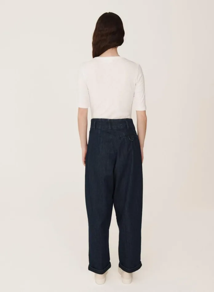 YMC Earth Keaton Washed Denim Trouser Indigo Womens Earth