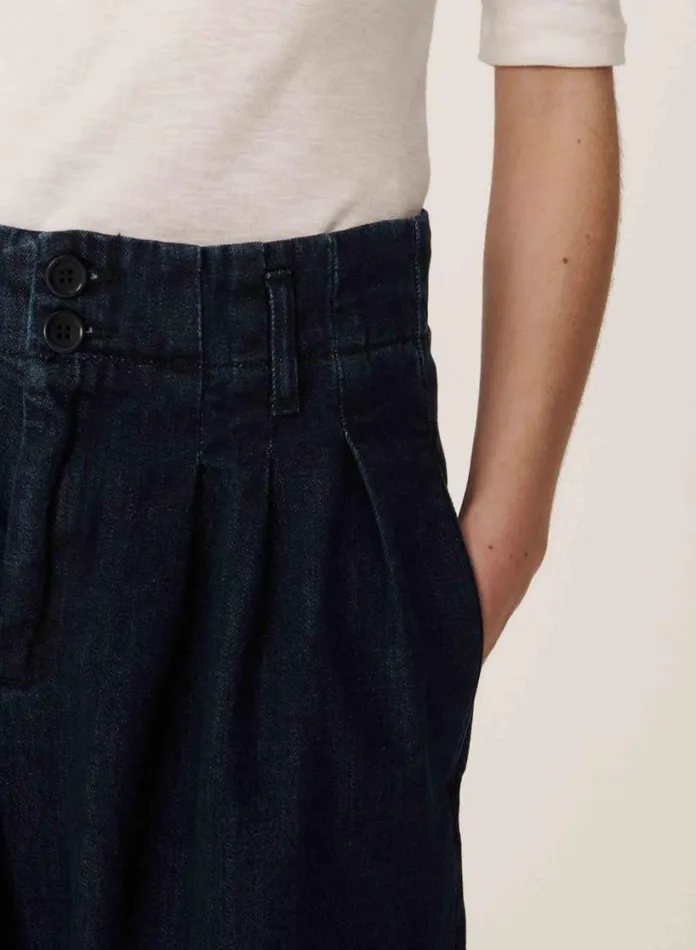 YMC Earth Keaton Washed Denim Trouser Indigo Womens Earth