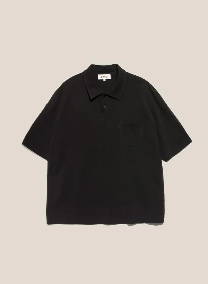 YMC Earth Polo TShirt Black Mens Earth
