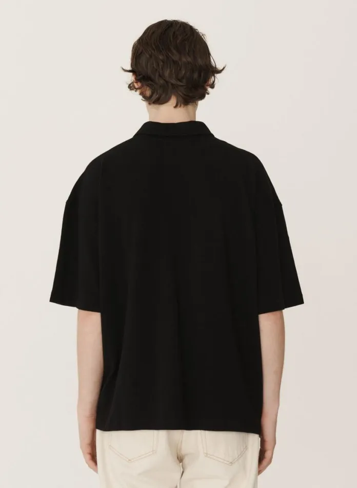 YMC Earth Polo TShirt Black Mens Earth
