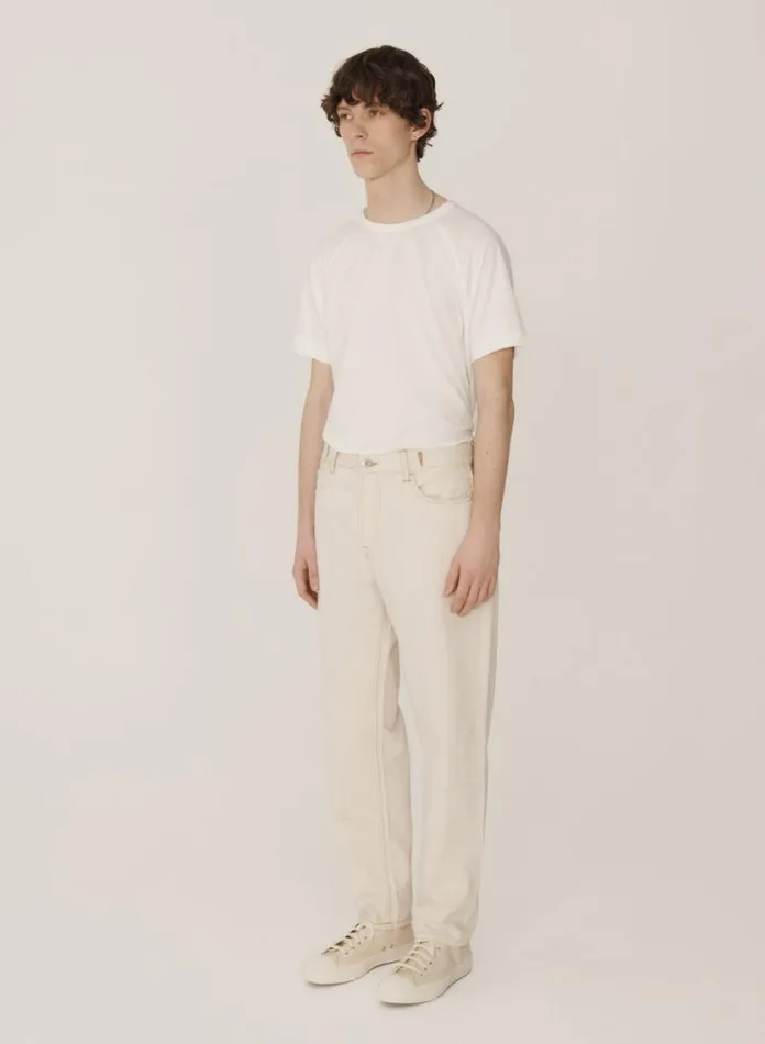 YMC Earth Tearaway Jeans Ecru Mens Earth