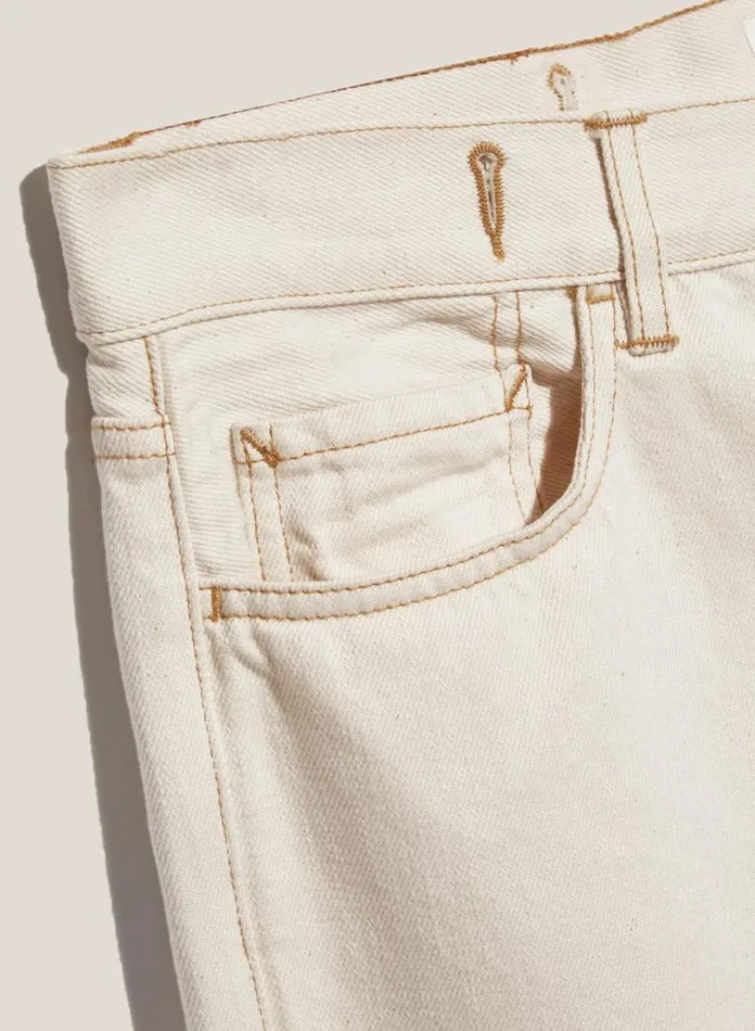 YMC Earth Tearaway Jeans Ecru Mens Earth