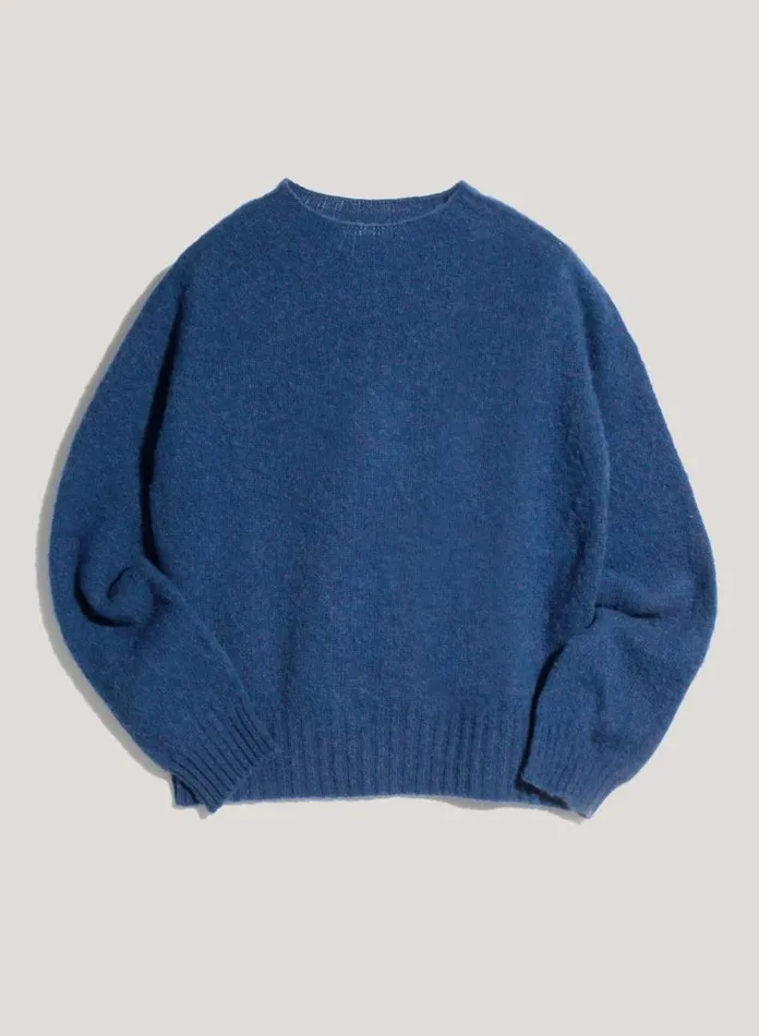 YMC Jets Crew Neck Jumper Blue Womens Knitwear