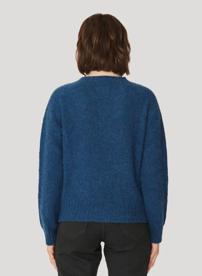 YMC Jets Crew Neck Jumper Blue Womens Knitwear
