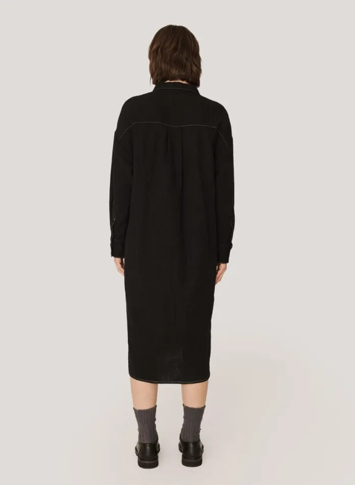 YMC Judy Doublecloth Cotton Dress Black Womens Dresses