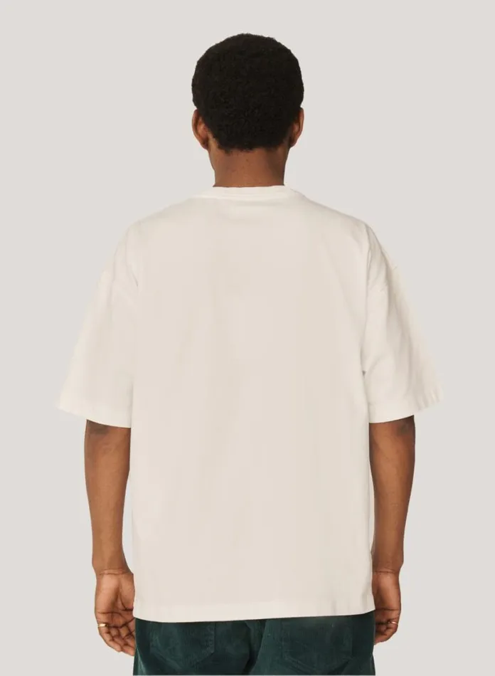 YMC Triple Embroidered TShirt Ecru Mens TShirts