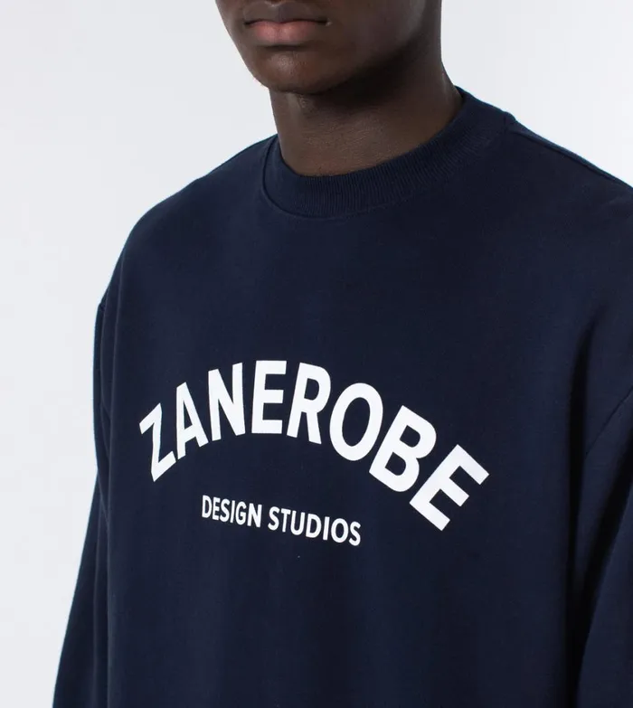 Zanerobe Hoodies and Sweaters Men Studios Orgo Crew Sweat Indigo