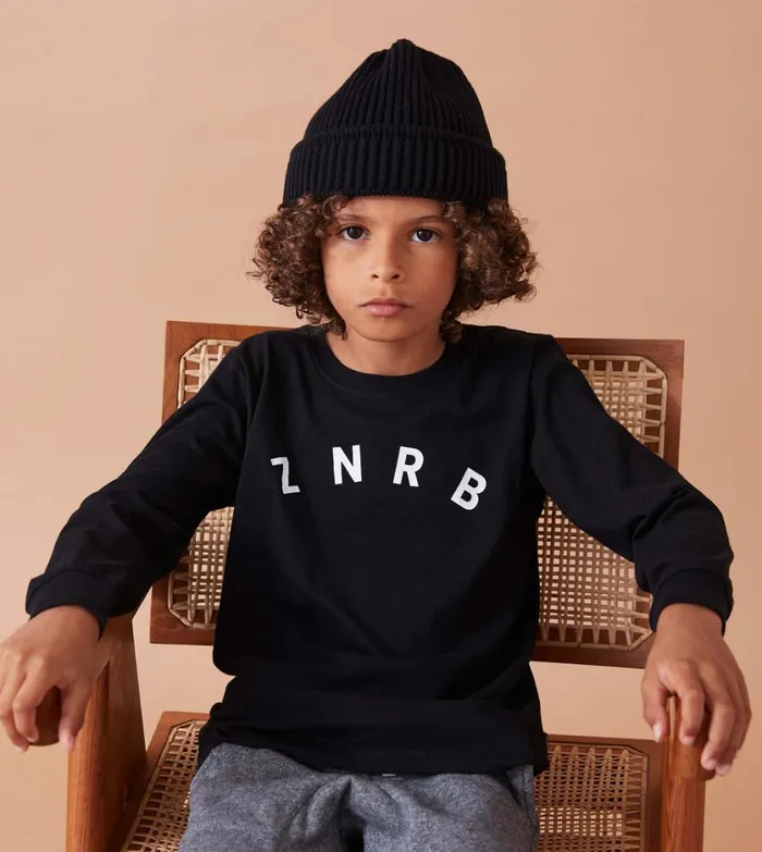 Zanerobe Kids Men Kids ZNRB Box LS Tee Black