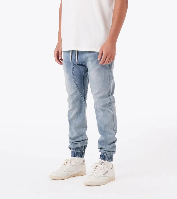 Zanerobe Pants Men Sureshot Denim Jogger Dk Blue