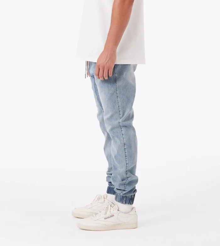Zanerobe Pants Men Sureshot Denim Jogger Dk Blue