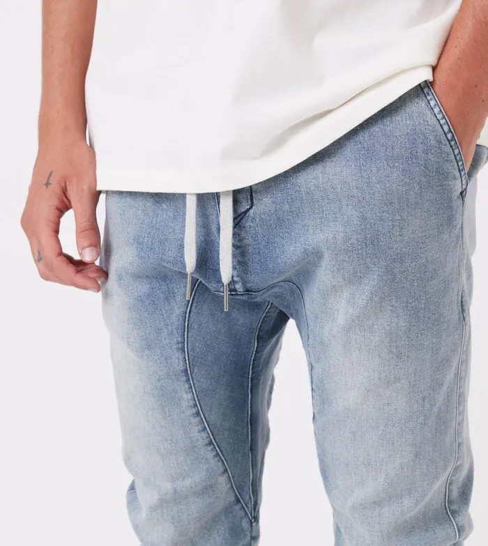 Zanerobe Pants Men Sureshot Denim Jogger Dk Blue