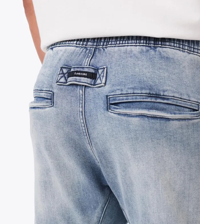 Zanerobe Pants Men Sureshot Denim Jogger Dk Blue
