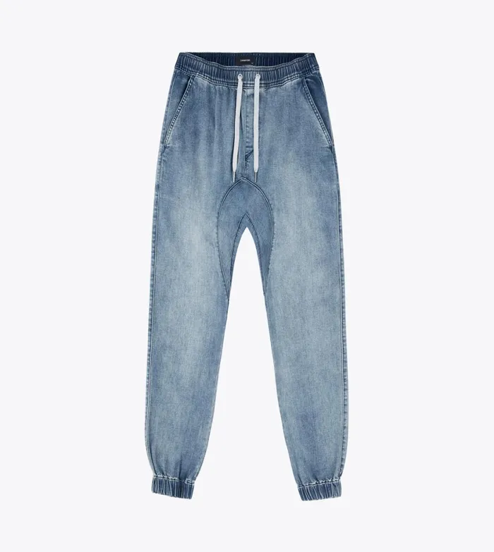 Zanerobe Pants Men Sureshot Denim Jogger Dk Blue