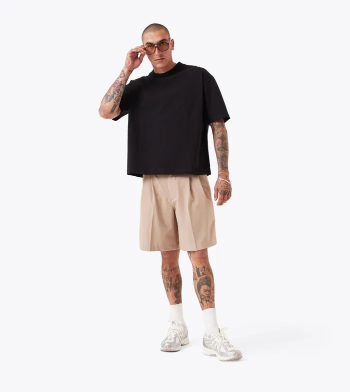 Zanerobe Tees and Tanks Men Cropped Lounge Tee Black