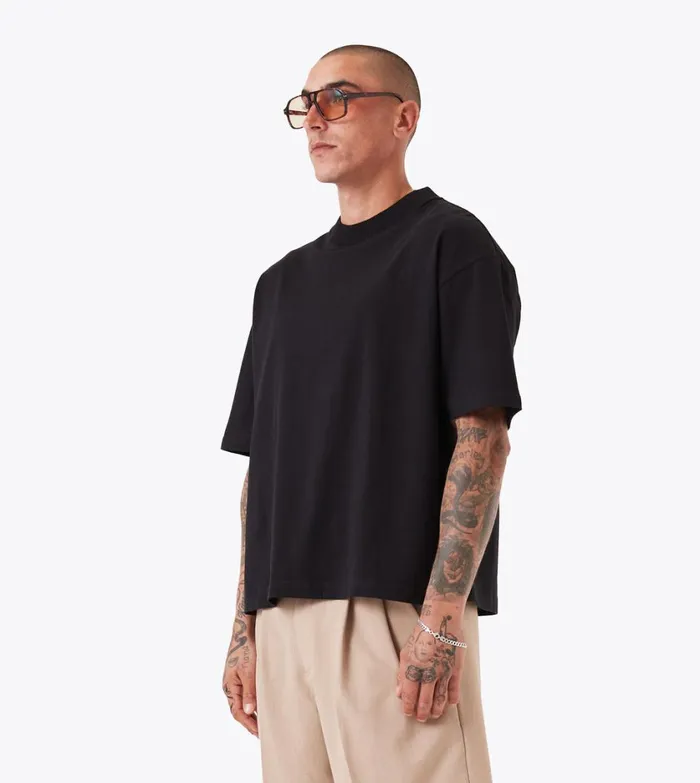 Zanerobe Tees and Tanks Men Cropped Lounge Tee Black
