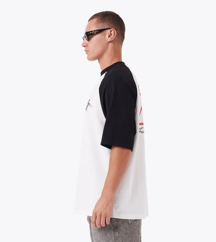 Zanerobe Tees and Tanks Men Steed Raglan Lounge Tee Vintage WhiteBlack